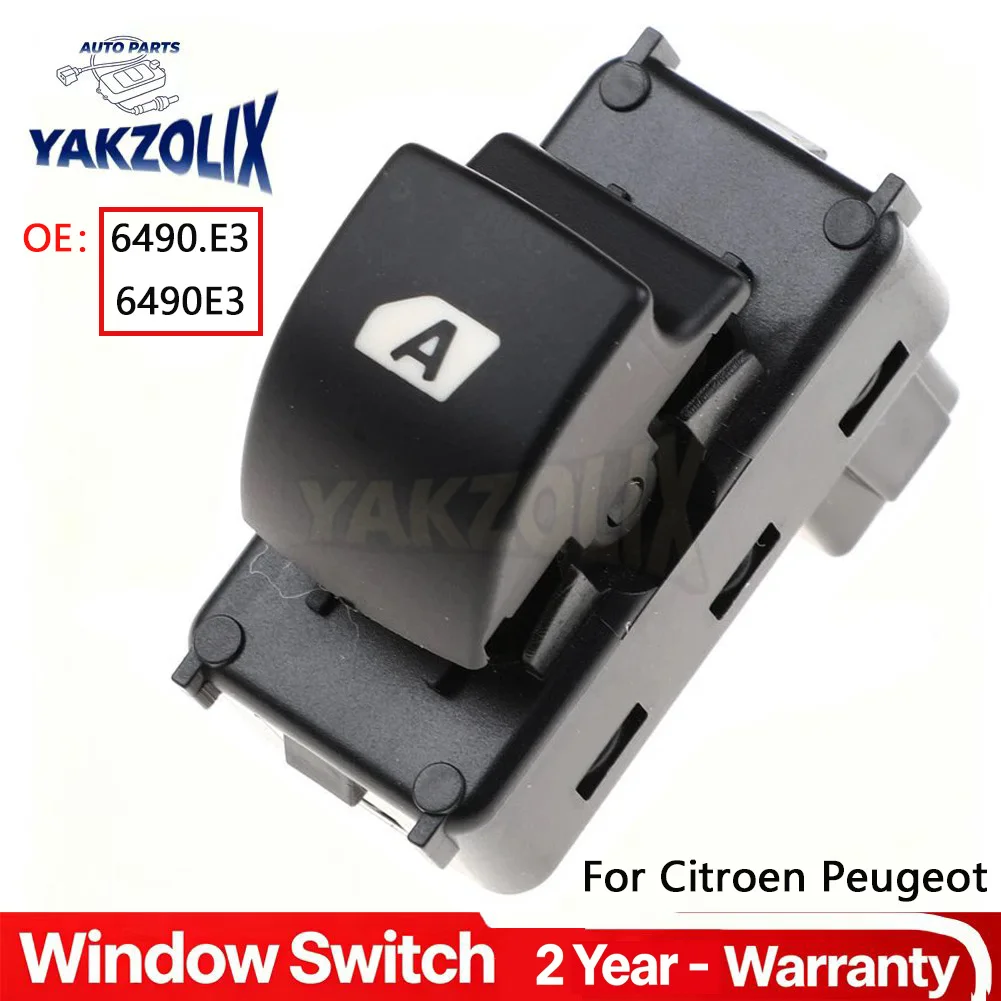 6490.E3 6490E3 Power Window Switch For Peugeot Partner Box Platform Chassis 207 Citroen Berlingo C4 1996-2019 High Quality