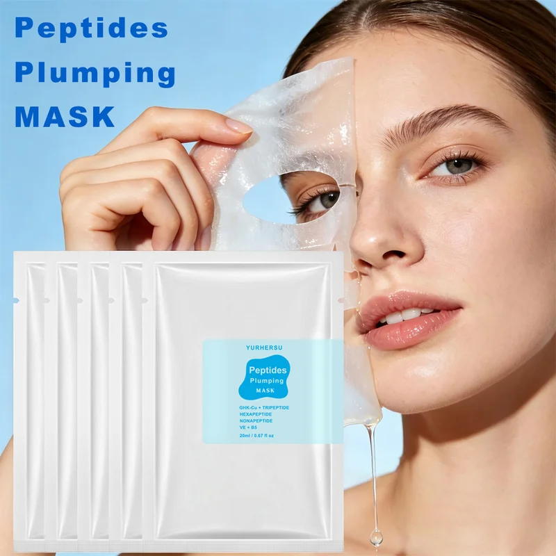 Peptide Vitamin B5 Face Mask 5 Pack – Moisturizing Facial Sheet Masks with Peptides and Vitamin B5, Hydrating Skincare