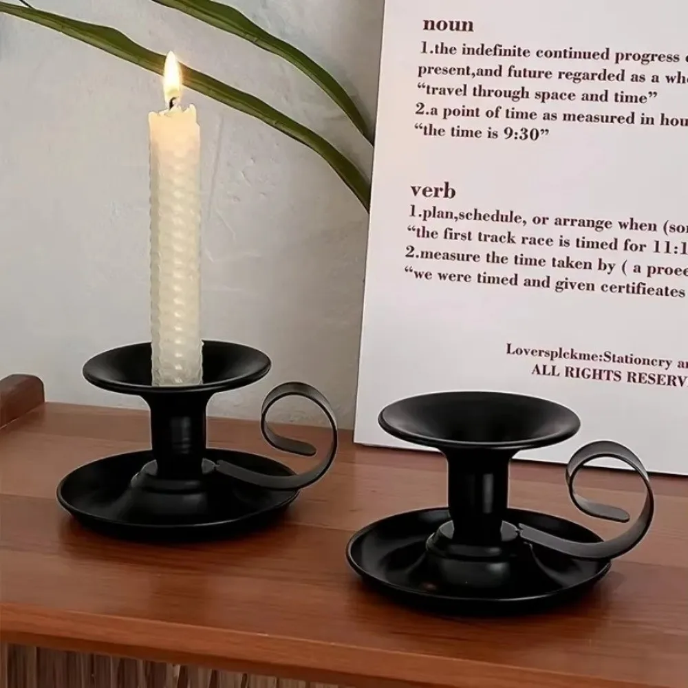Europäischen Stil Tee Tasse Kerzenhalter Metall Eisen Einfache Tabletop Kerzenhalter Kerze Basis Candlelight-Dinner Requisiten Kerzenständer
