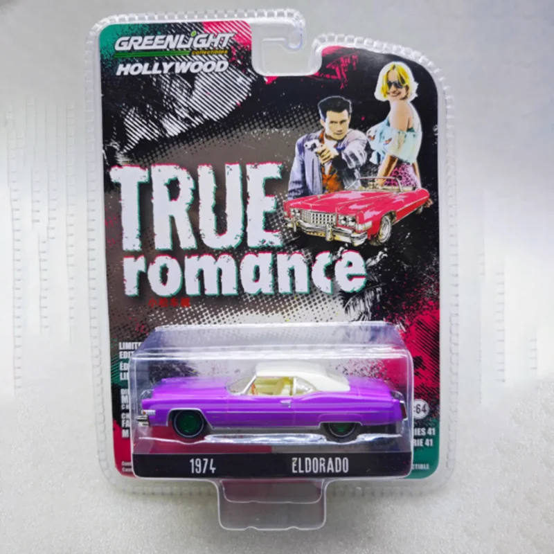 

Литой под давлением Greenlight, масштаб 1:64 1974, CADI Eldorado, зеленая машина, модель автомобиля из сплава, статическая коллекция, украшенные праздничные игрушки