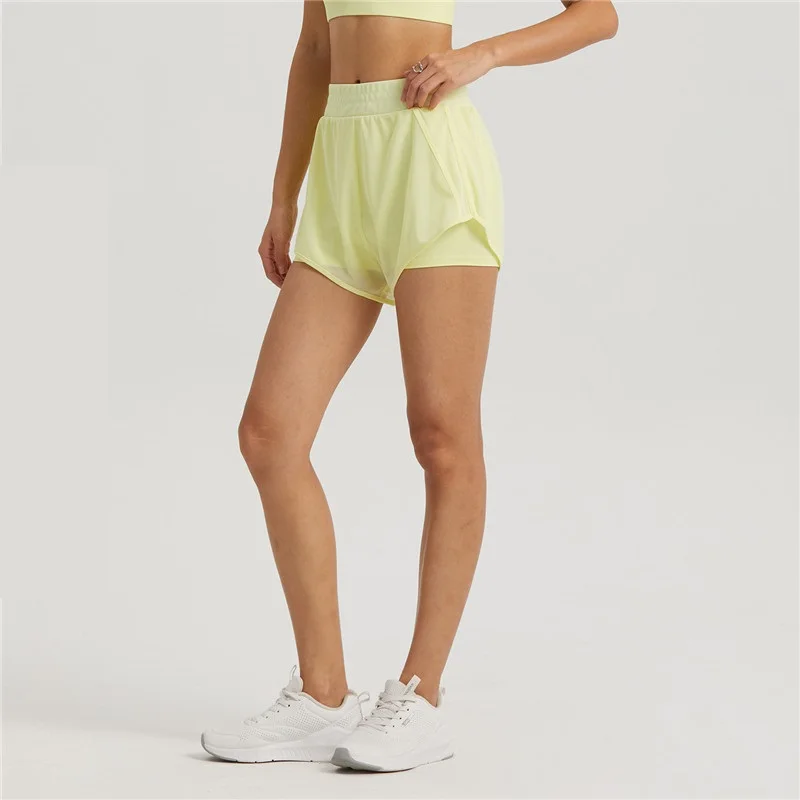 Solid Color Mesh Women Sport Short Soft Fitness Yoga Short Quick Dry Cycling Comprehensive Training Jogging Loose And Breathable