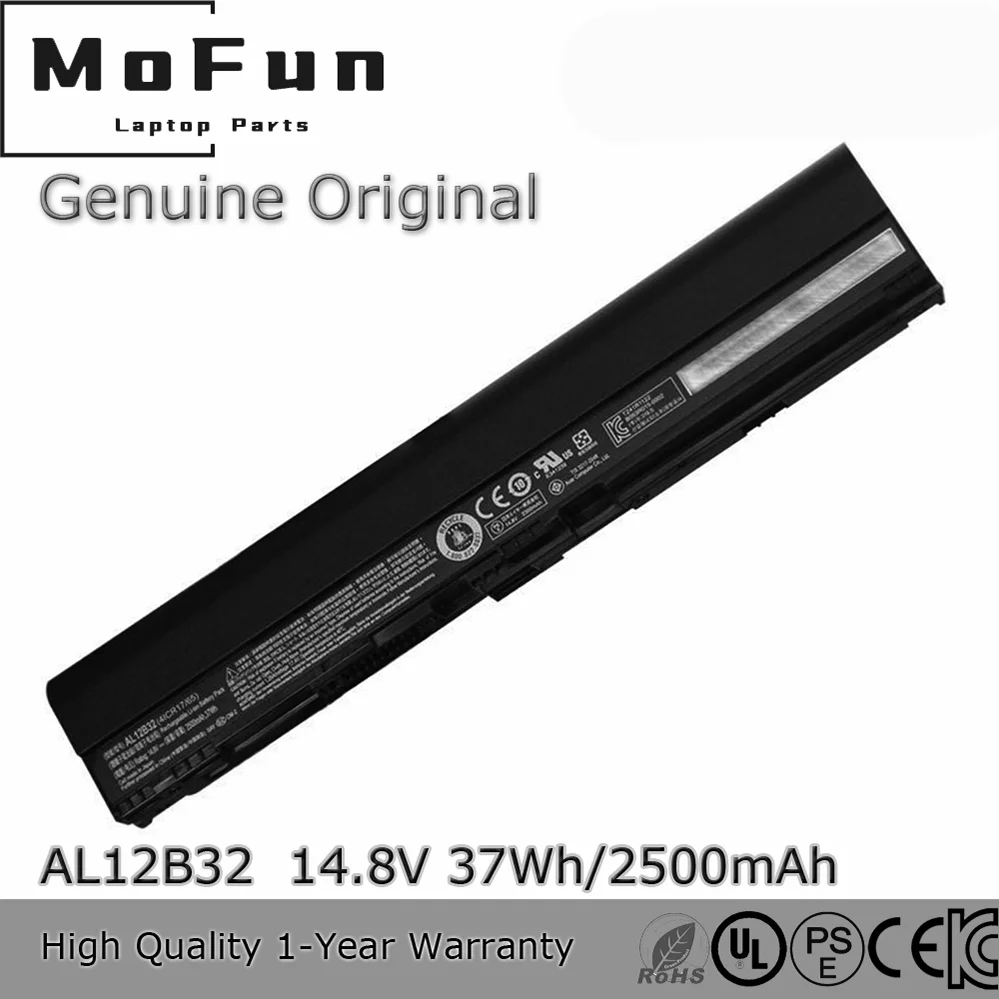AL12B32 AL12A31 Original 14.8V 2500mAh Notebook Battery for Acer Aspire One 756 725 V5-131 V5-171 C710