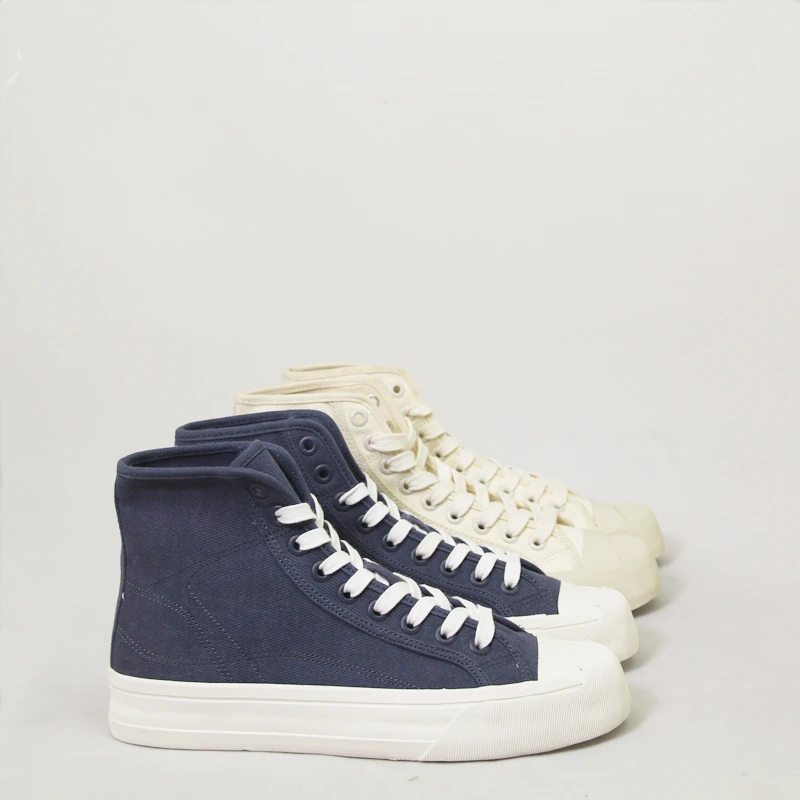 

Fall 2023 Men's Blue Beige High-Top Ganshan Style Casual Canvas Shoes Fashionable round Toe Laced-Up Breathable Unbranded