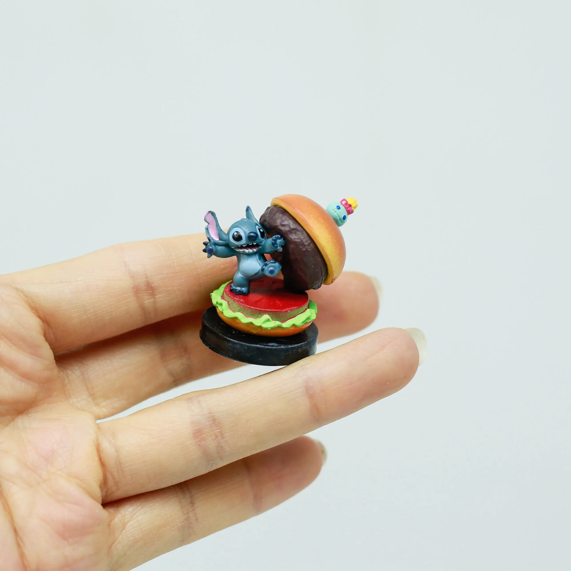 디즈니 릴로와 스티치 버거 디저트 아이스크림 시리즈 블라인드 박스 선물 장난감 모델 애니메이션 피규어 수집 장식품
