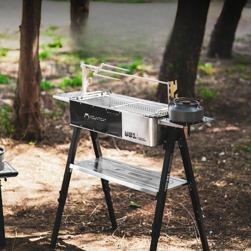 

outdoor stand-up barbecue grill courtyard multi-person dinner household barbecue grill portable charcoal grill charcoal fire