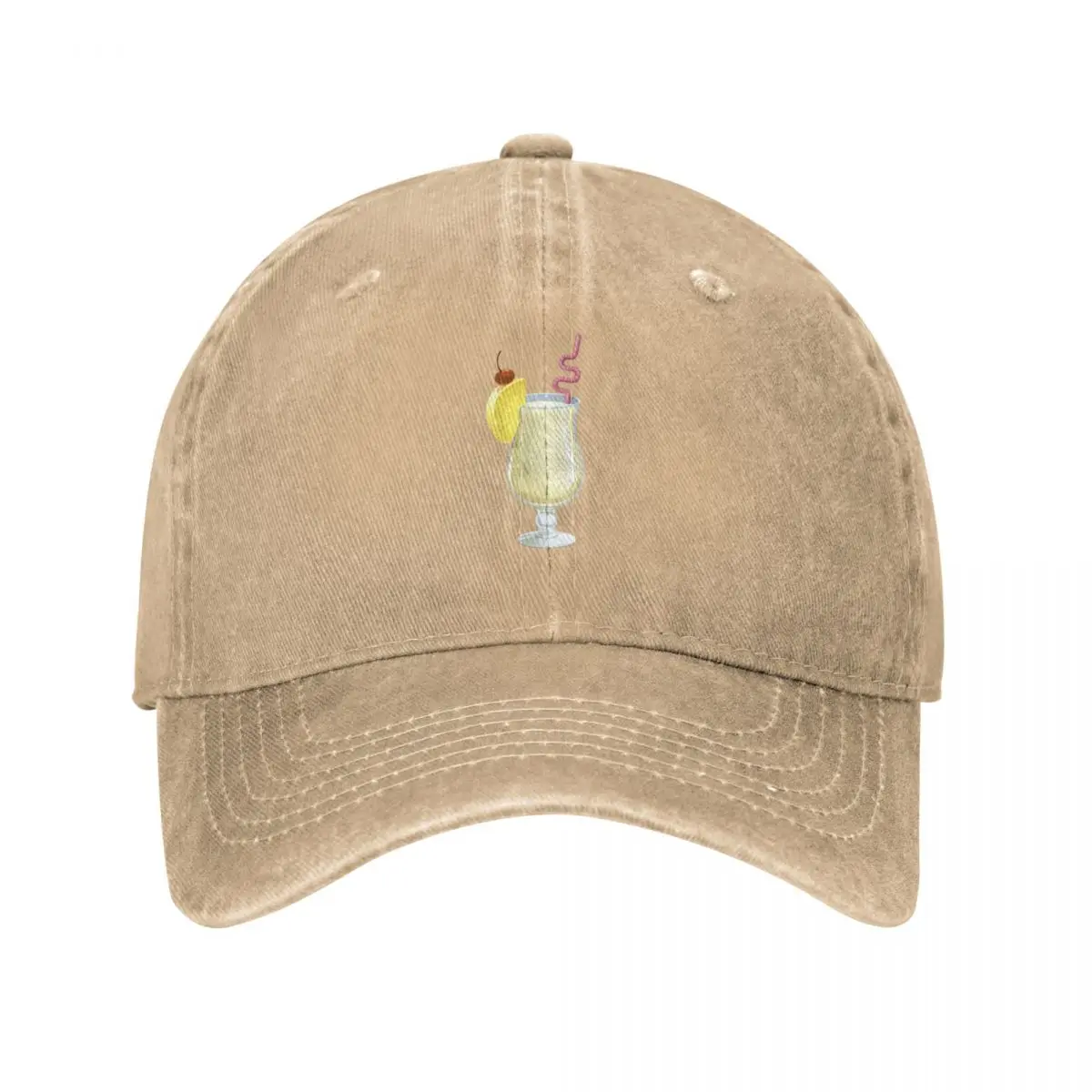 Pina Colada Cocktail Glass Baseball Cap Luxury Hat Beach Outing funny hat Sun Cap Women Men's