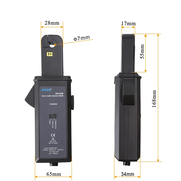 

ETCR007AD AC/DC Clamp Current Sensor 50A Current Meters Clmp Sensor