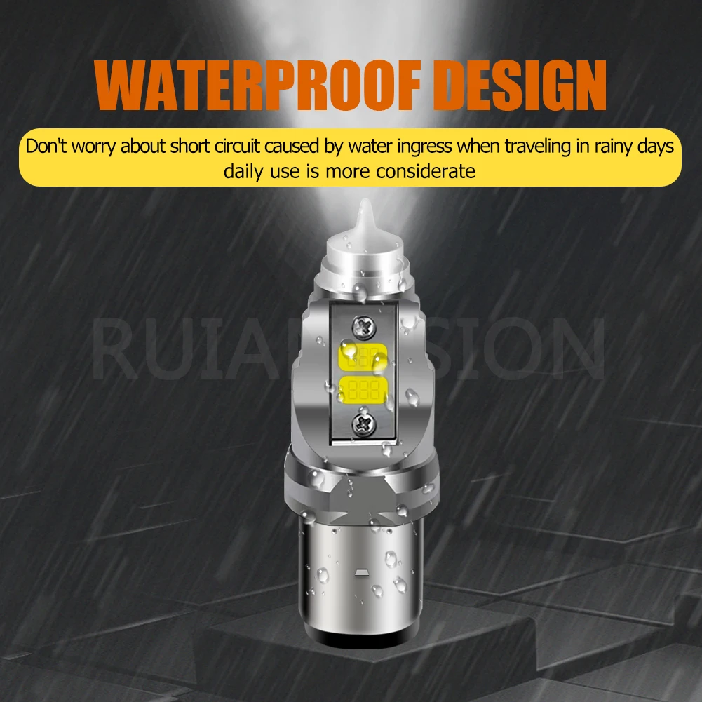 Ruiandsion 1 قطعة السوبر مشرق 12000LM BA20D LED H4 المصباح دراجة نارية بدوره أضواء لمبة ضوء مرحبا/لو شعاع تيار مستمر 8-24 فولت مصباح 6000 كيلو ATV