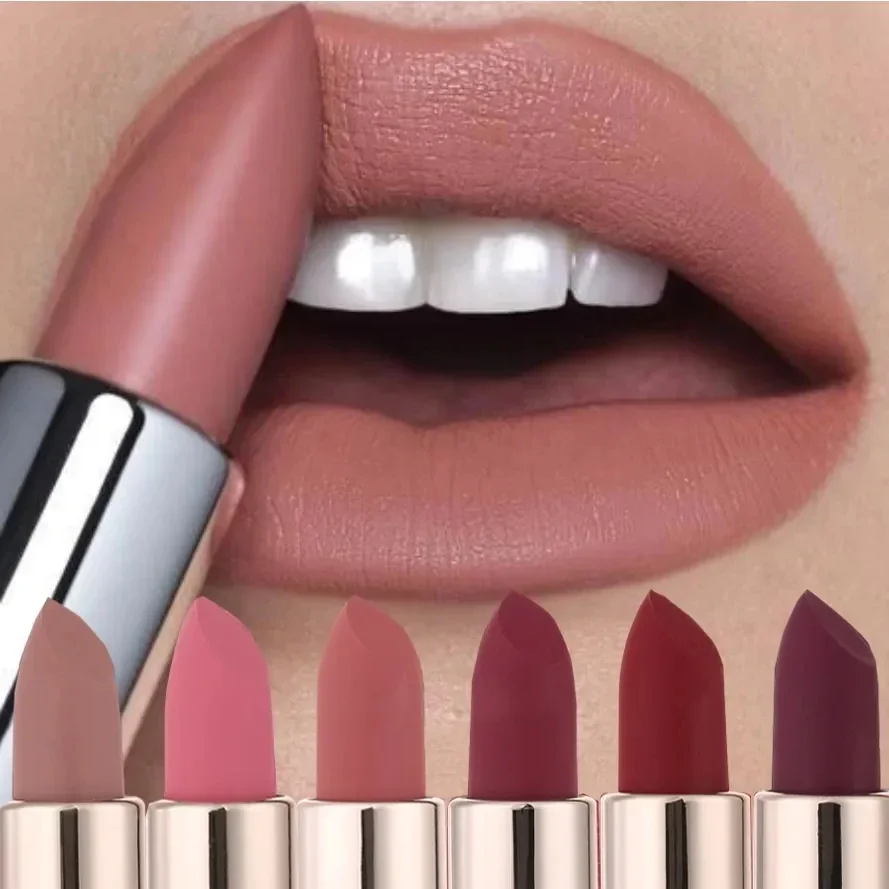 Nude Matte Lipstick Waterproof Long Lasting Non-stick Cup Lip Stick Not Fading Sexy Red Pink Velvet Lipsticks Makeup Cosmetics