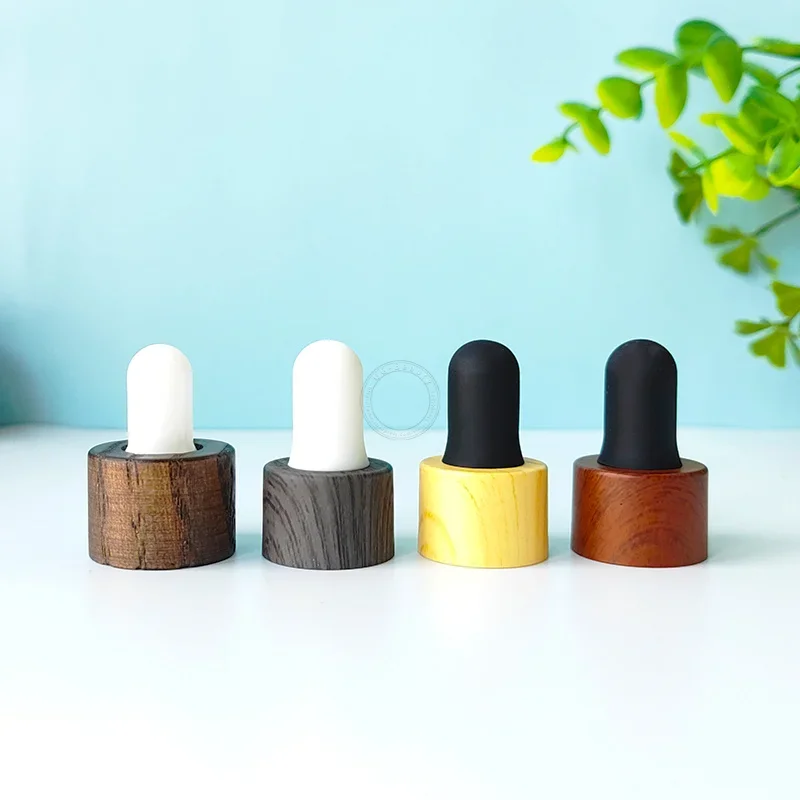 

Neck Diameter Plastic&Bamboo Wood Oil Bottle Dropper Lid CoverClearPipette with Rubber Head Makeup Tools Kit essential oil caps