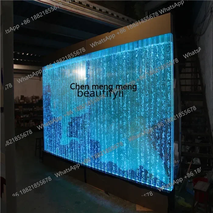 S7486 ss Water Bubble Wall Creative Fish Tank Aquarium Hallway Partition Large Acrylic Screen Water Curtain Wall