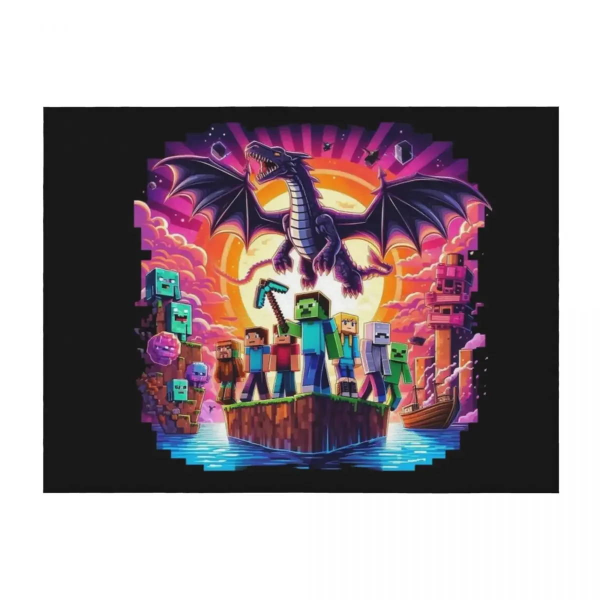 

Ender dragon Throw Blanket Sofa Throw valentine gift ideas Blankets For Sofas Weighted Blankets