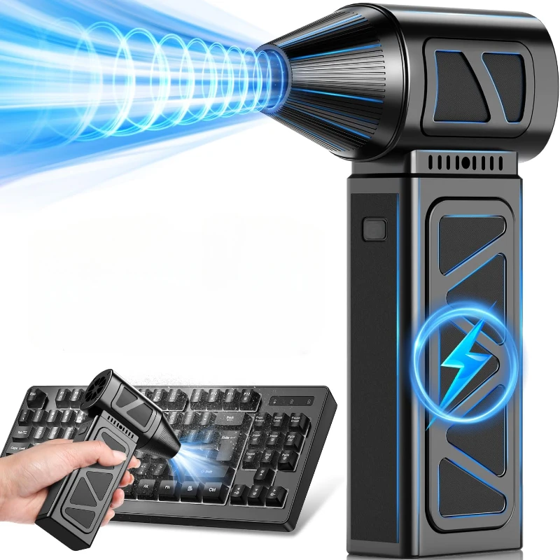 

Compressed Air Duster, 130000RPM Powerful Electric Air Duster, Rechargeable Cordless Blower Turbine Fan, Mini Jet Dry Blower