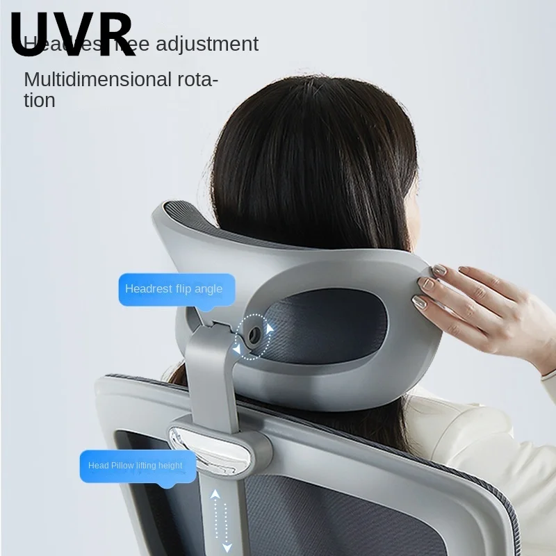 UVR-silla ergonómica para juegos de ordenador, sillón sedentario, cómoda, con reposapiés, giratoria, de malla, para oficina