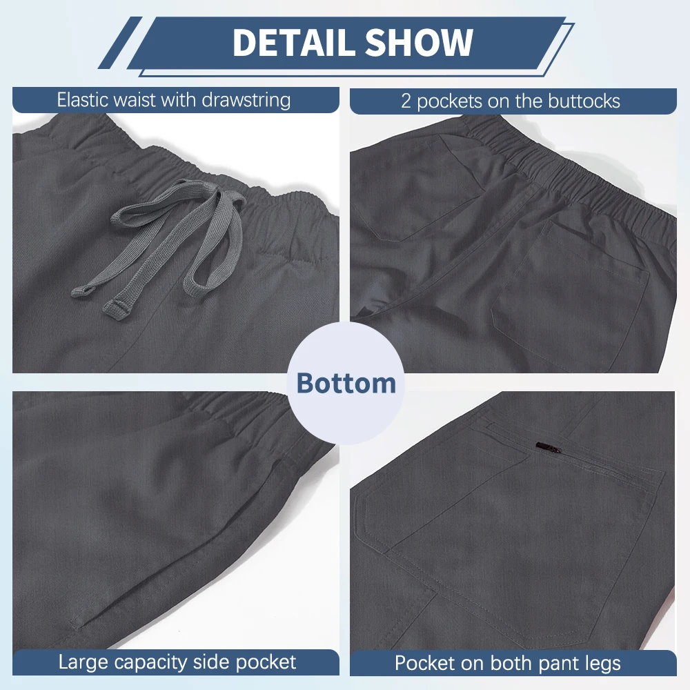 Pflege-Bekleidungsset, Anti-Falten-Arbeitskleidung, medizinisches OP-Kittel, Krankenhaus-Bekleidung, Oberteil, Hose, hochwertige Arzt- und Krankenschwester-Kleidung für Damen