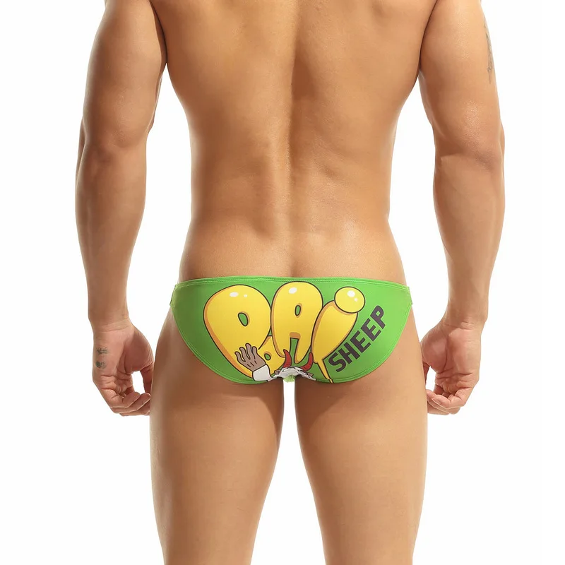 

Мужские трусы-брифы SEOBEAN с низкой посадкой, сексуальные мини-бикини с мультяшным принтом, удобное нижнее белье