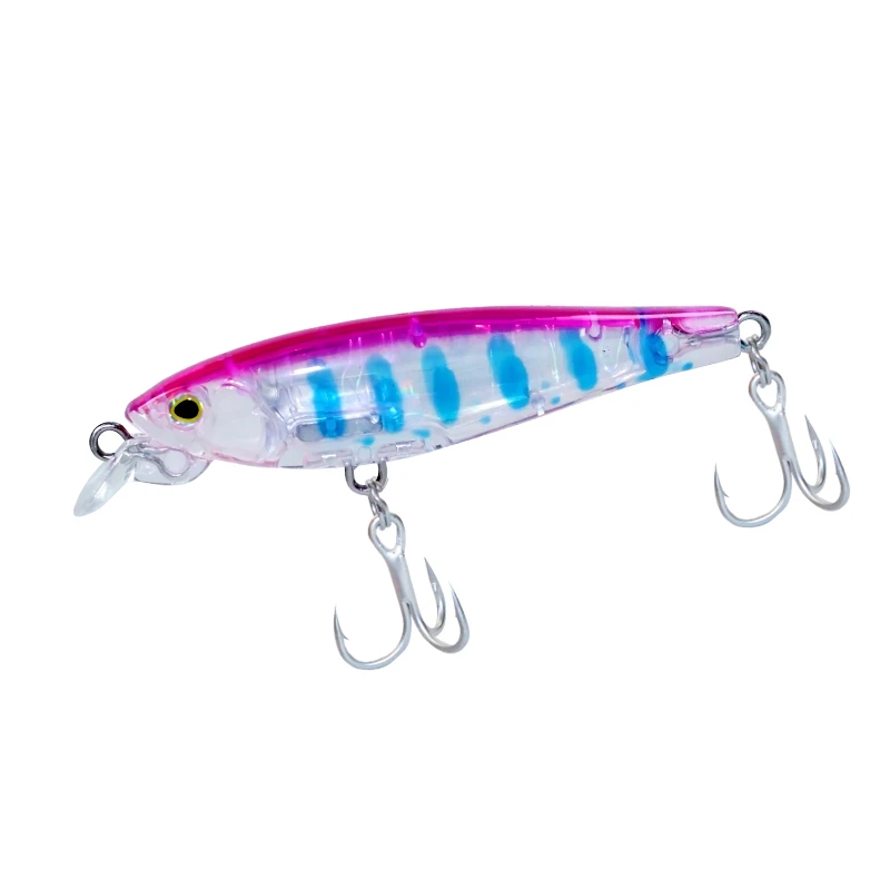 AOCLU Schwimmender Wobbler, Jerkbait, 70 mm, 7 g, Tauchen, 0,8 m tief, kleiner Minnow-Shad, Kurbelköder, Bass, Forelle, Makrele, Boot, Küstenangeln – Detail 8