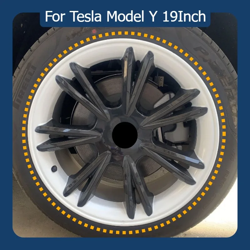 4 pièces de couvre-roues pour Tesla Model Y 19 pouces, capuchons de moyeu de performance, remplacement de capuchons de moyeu de roue automobile, couvre-jantes complet