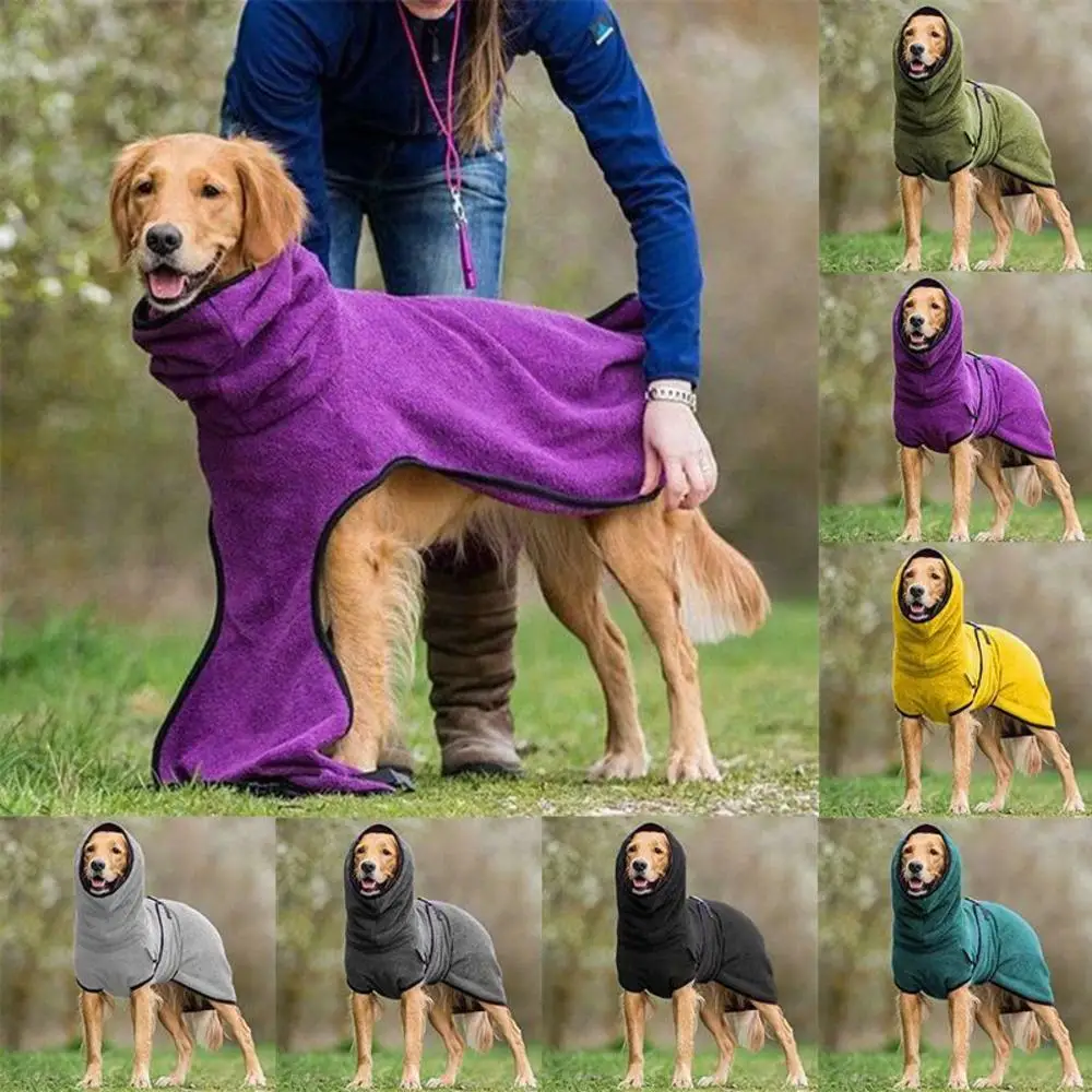 Pet Clothes Dog Towelling Drying Super Absorbent Robe Soft quick drying Polyester Sleepwear Coat Apparel Pet Accessories