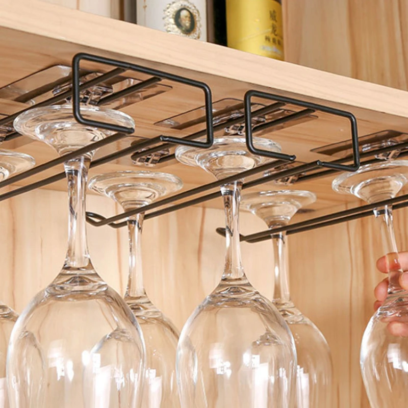 1 high-quality practical iron wine rack, glass rack, hanging rod, clothes hanger, stainless steel wine rack, paper roll rack
