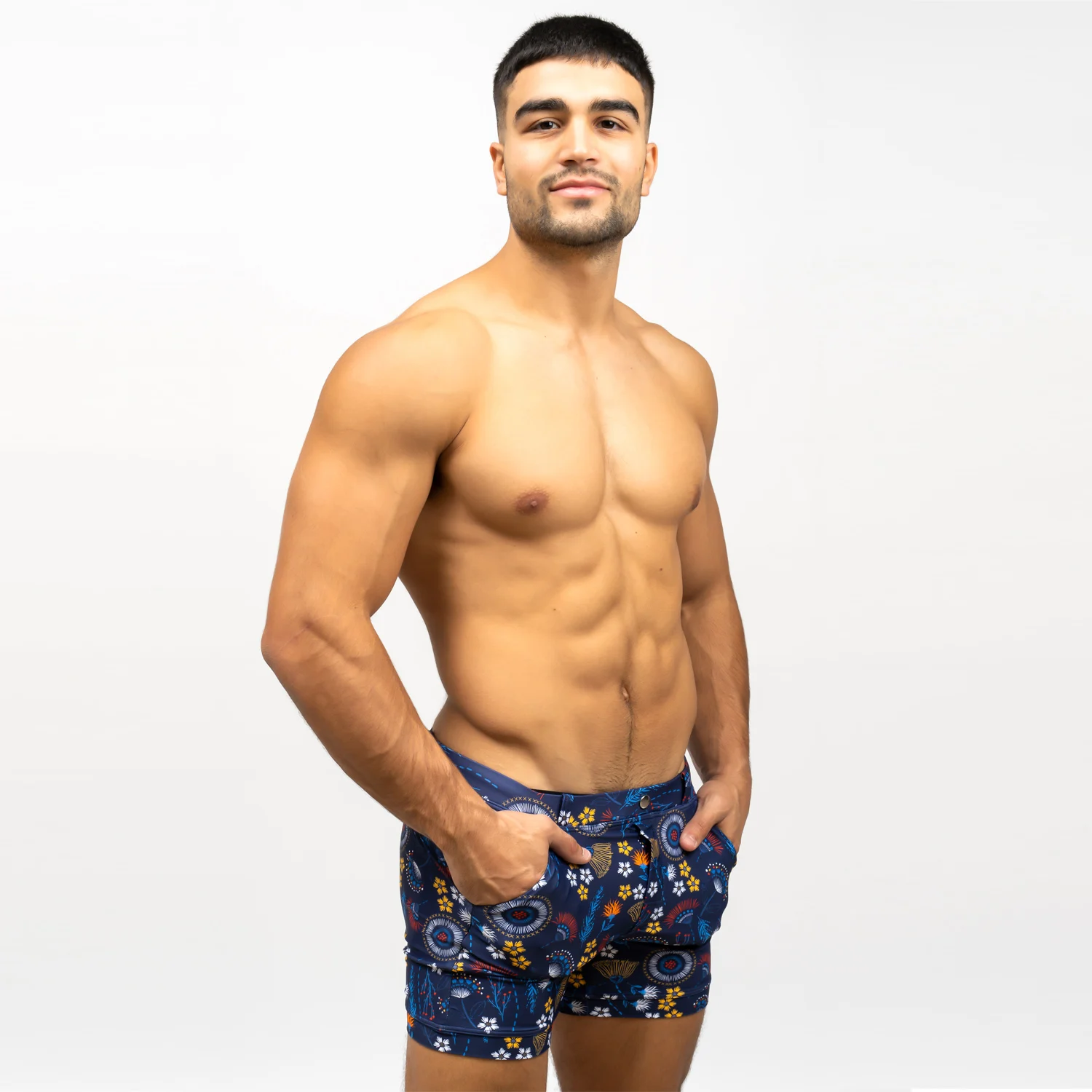 Taddlee Swimwear Mens Swimsuits Pockets Beach Swim Trunks Square Cut Boardshorts