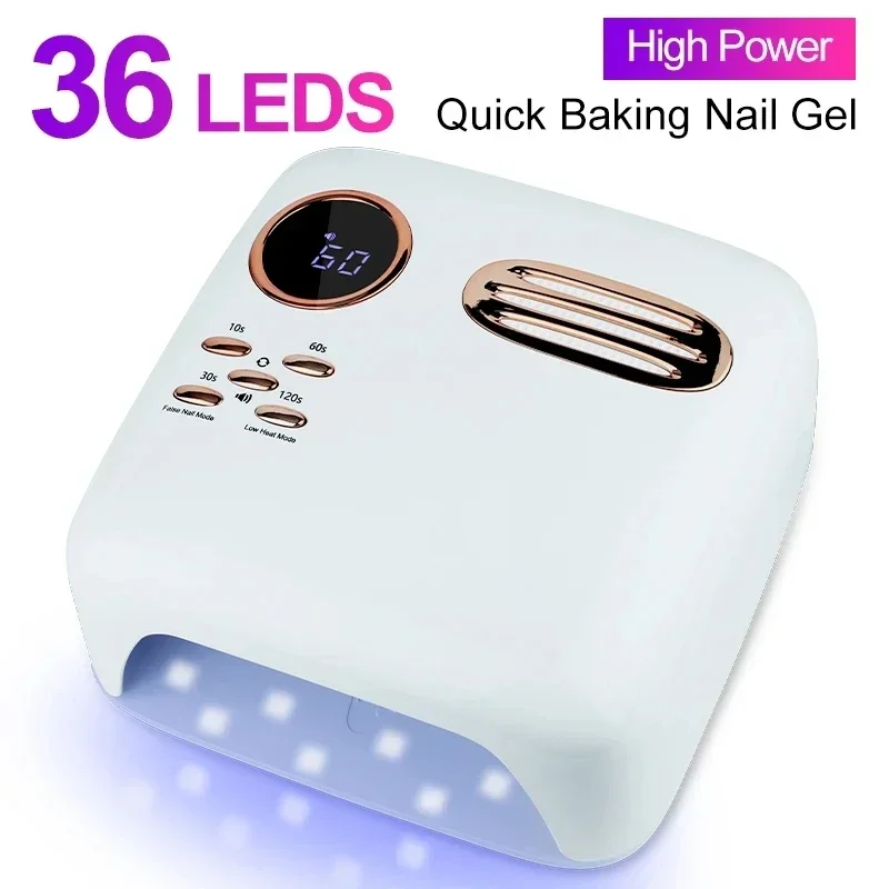 72W LED Nail Lamp Dryer UV Lamp for All Gel Nail Polish Lamp with Smart Timer Memory Invisible Digital Timer Display Nail Lamp