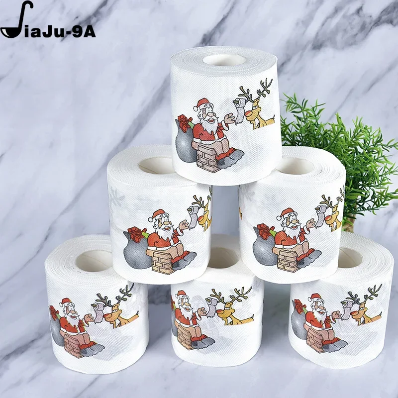 Christmas Toilet Roll Paper Home Santa Claus Bath Toilet Roll Paper Christmas Supplies Xmas Tissue Roll Home New Year Decoration