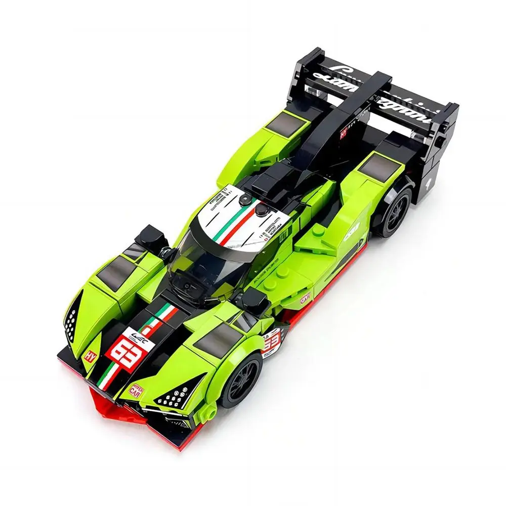 332 Uds. Con pegatinas MOC Speed Champions SC63 WEC y IMSA bloques de construcción de carreras ciudad coche deportivo modelo juguete ladrillo regalo de Año Nuevo