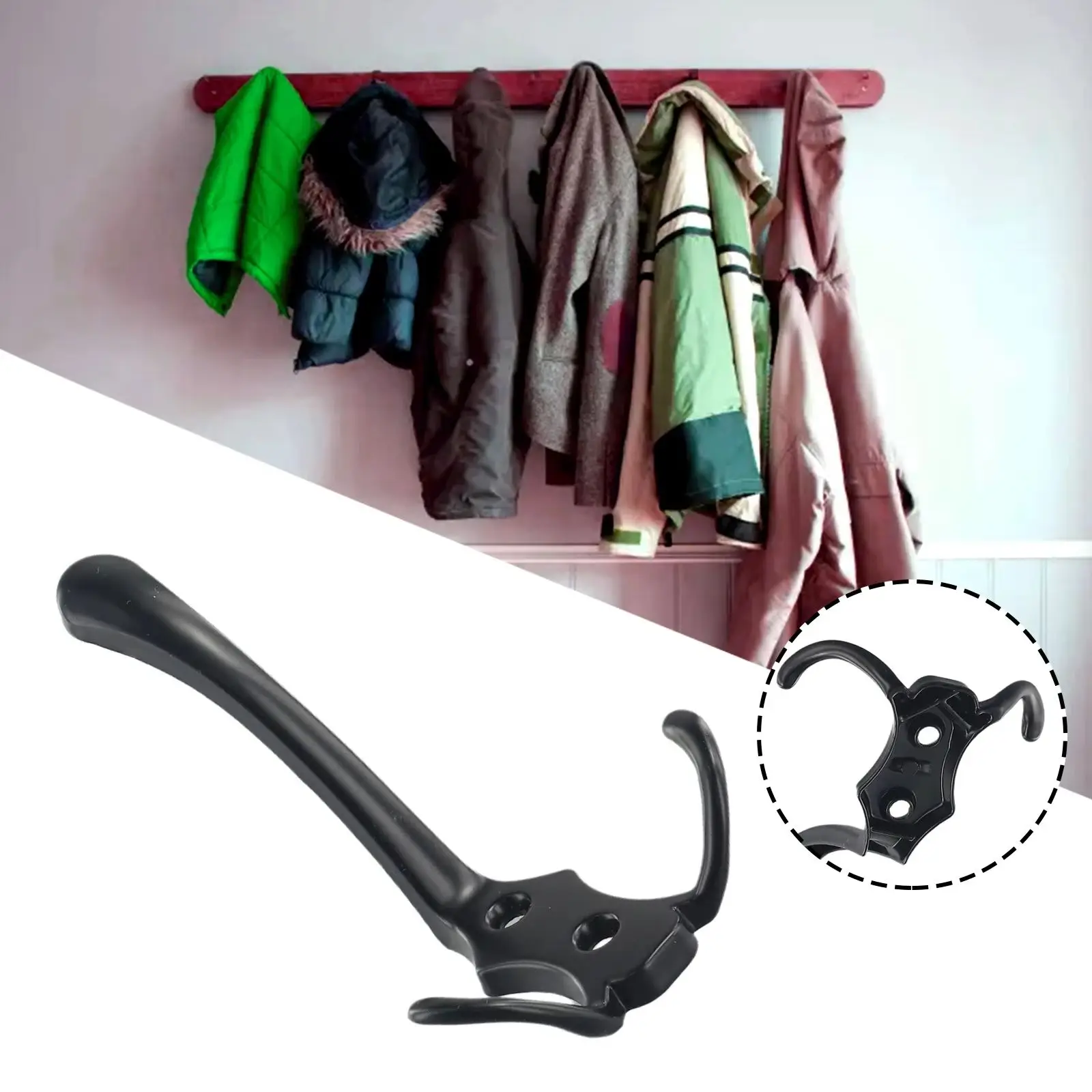1PC 2 Hooks hallway clothes hooks Triangular Hooks Rack Wall Mounted Coat Robe Clothes holder Hat Wall Hanger For Bathroom