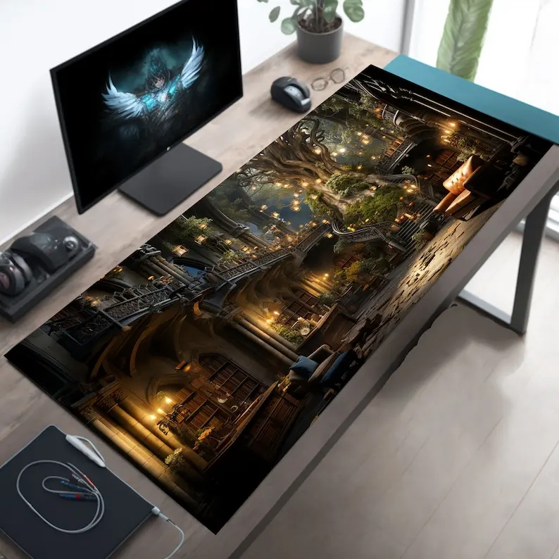 Large Fantasy Playmat Desk Mat Mouse Pad Adventure Dreams Mousepad XXL Keyboard fot Computer PC Laptop Mat Dark Academia Mat