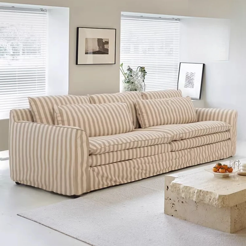 

Sofa living room small apartment removable and washable linen cotton and linen fabric straight row sofa