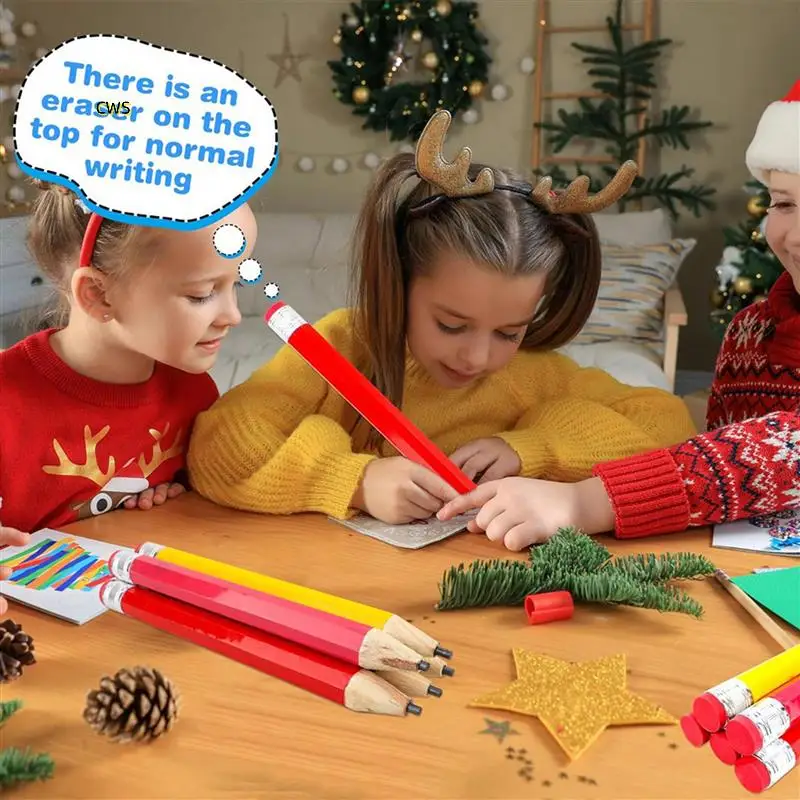 

15 Pack 14 Inch Wooden Jumbo Pencils With Cap Funny Novelty Inspirational Giant Wood Pencils For Kids