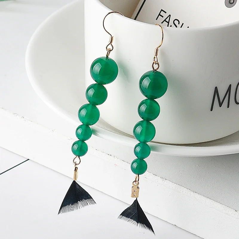 Pendientes de Cosplay de Anime Inuyasha Sit boy, colgante de pluma de ágata KAGURA, Clips para las orejas, tachuelas para las orejas, accesorios de joyería, regalos