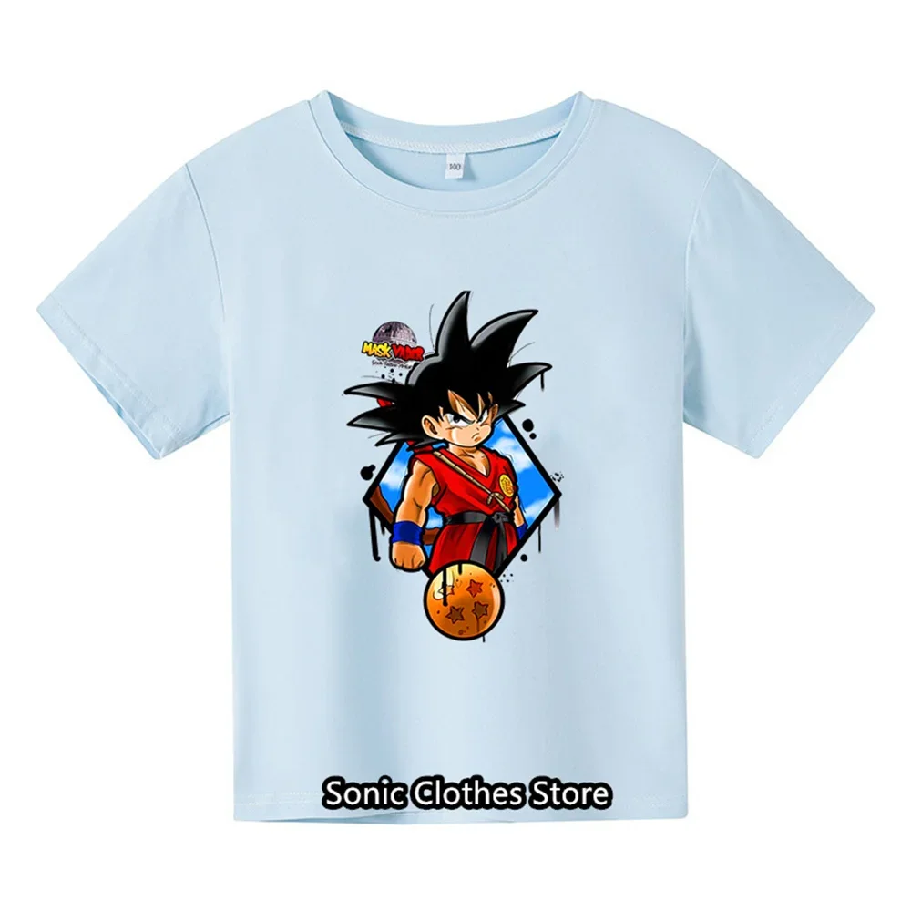 Boys Anime Dragon Ball T-shirt, Children's Clothing, Goku Begita Role-playing Costume, Children's Clothing, Round Neck Costume