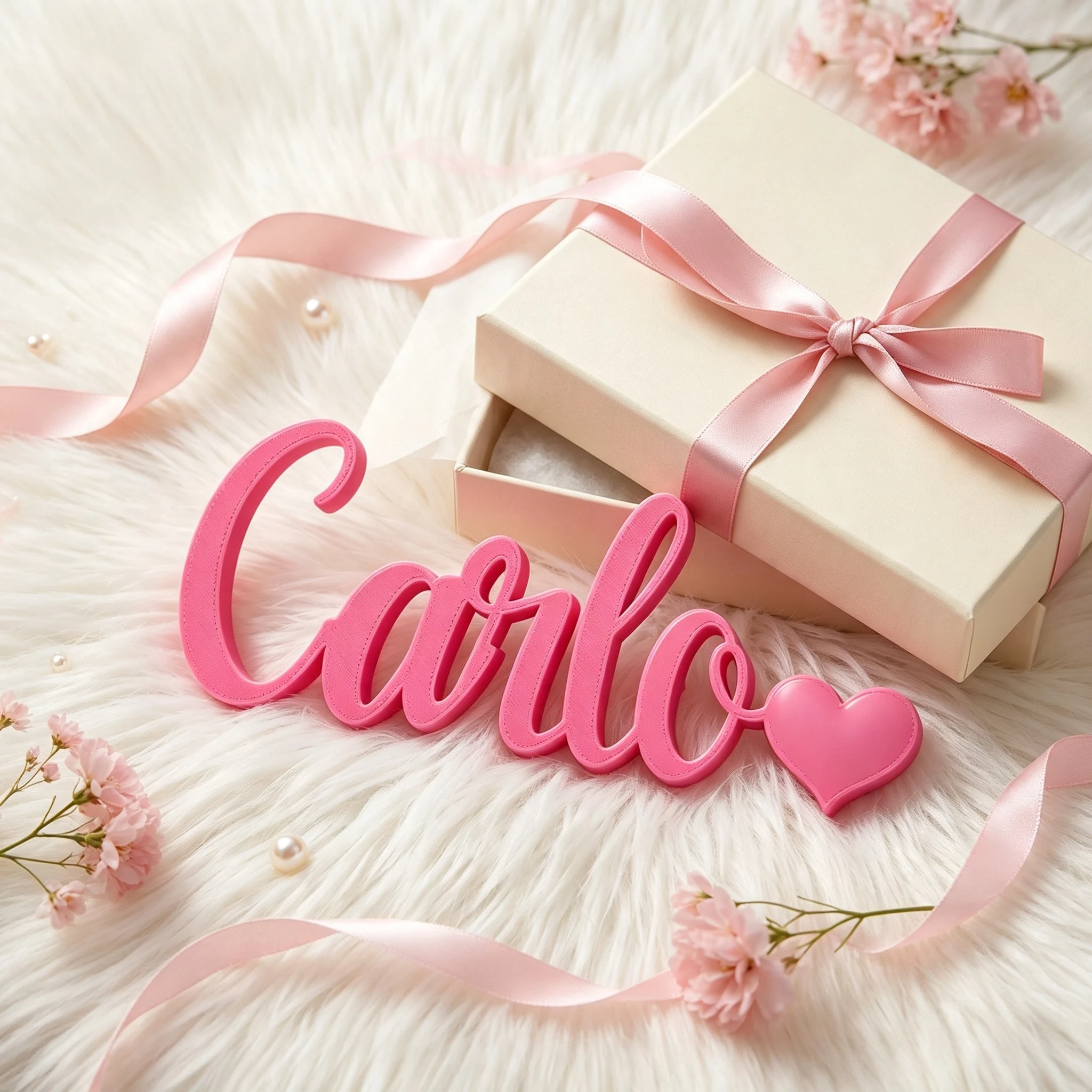 Personalized 3D Name Sign With Heart Custom Cursive Name Plaque Tabletop Decor Romantic Home Wedding Valentine Party Gift