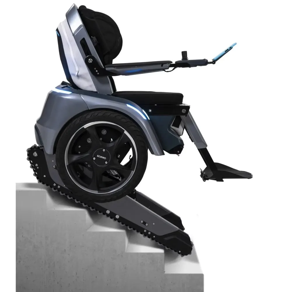 Advanced Smart Electric Wheelchair with Stair Climbing Tracks, Remote Control, Powerful Dual Motor for Enhanced