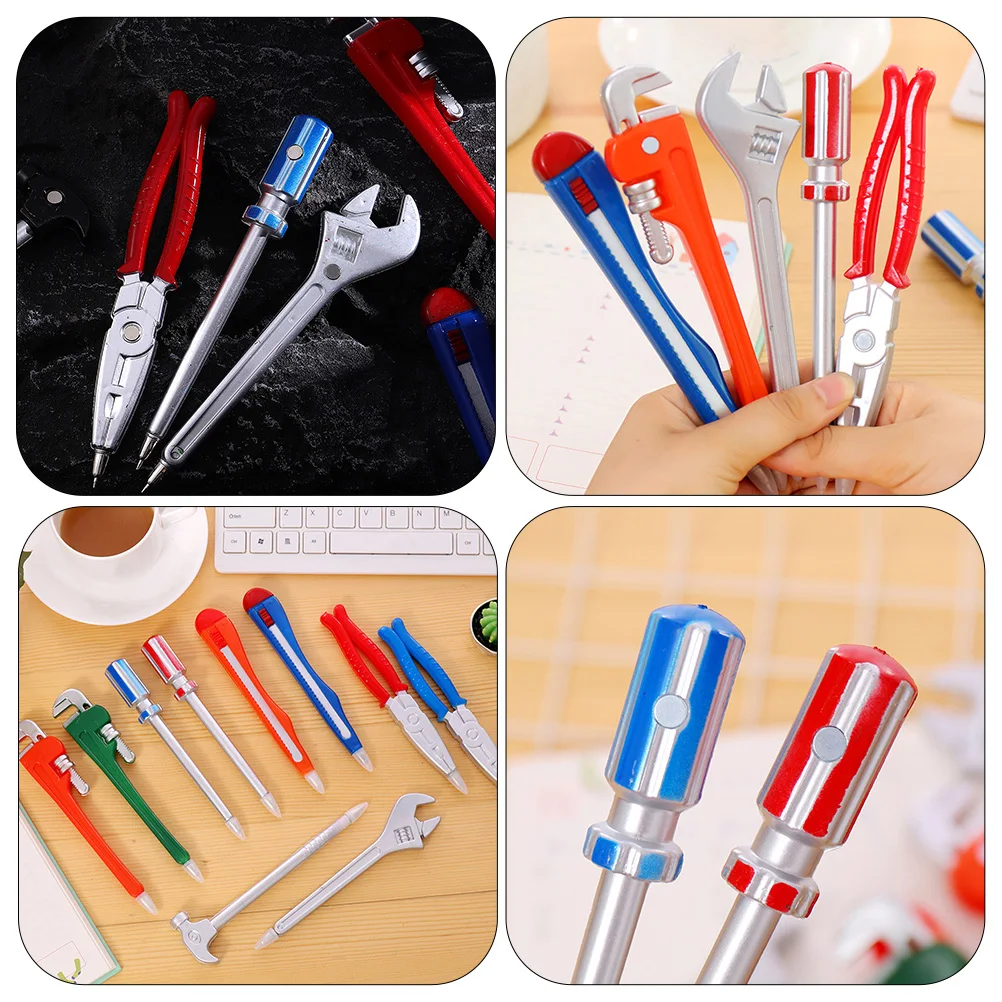 

5pcs Hardware Tool Ballpoint Pens Black Smooth Writing Creative Student Office Supplies Writing Stationery