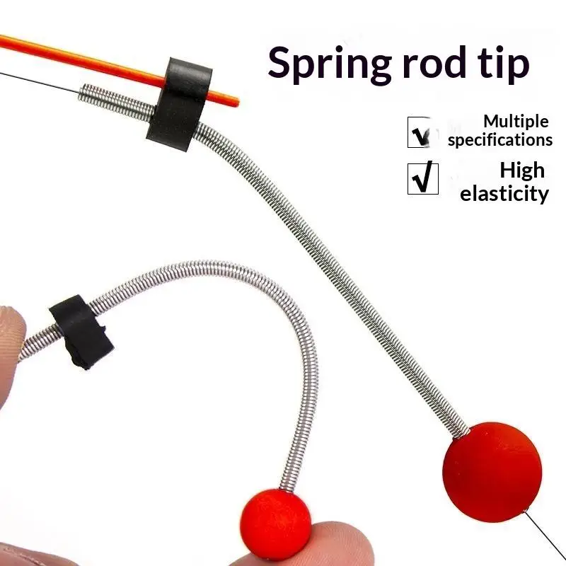 Fishing Rod Spring Tip 5PCS High Elasticity Weather Resistant Multiple Sizes Replaceable Accessory for Ice Fishing Professional