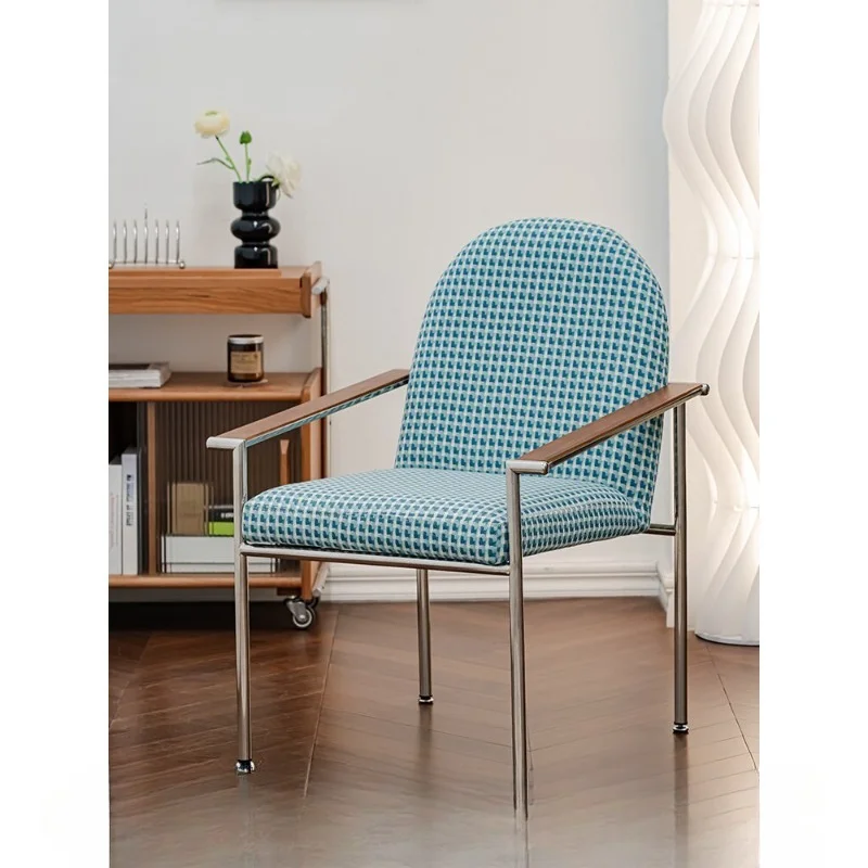 Casual Armrest Nordic Retro Home Backrest Dining Chair Simple Cafe Restaurant Chair