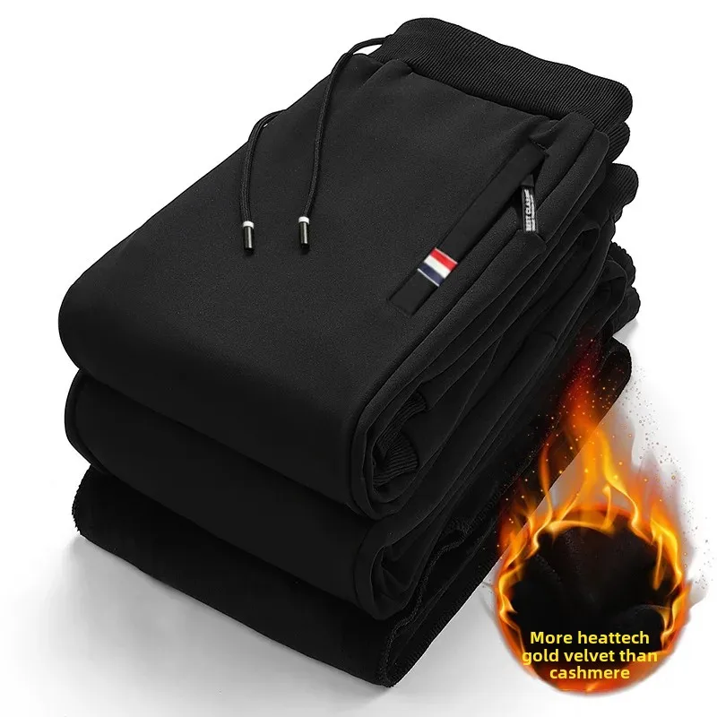 الرجال مبطنة بالصوف وسميكة الخريف/الشتاء نمط جديد النسخة الكورية التجارة الخارجية حجم كبير ثلاثة ألوان سستة بنطلون رياضي #1