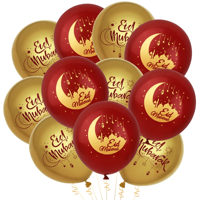 

2026 Eid Mubarak Balloons Kit Moon Star Latex Air Globos for Islamic Muslim Party Decoration Ramadan Kareem Holiday Supplies