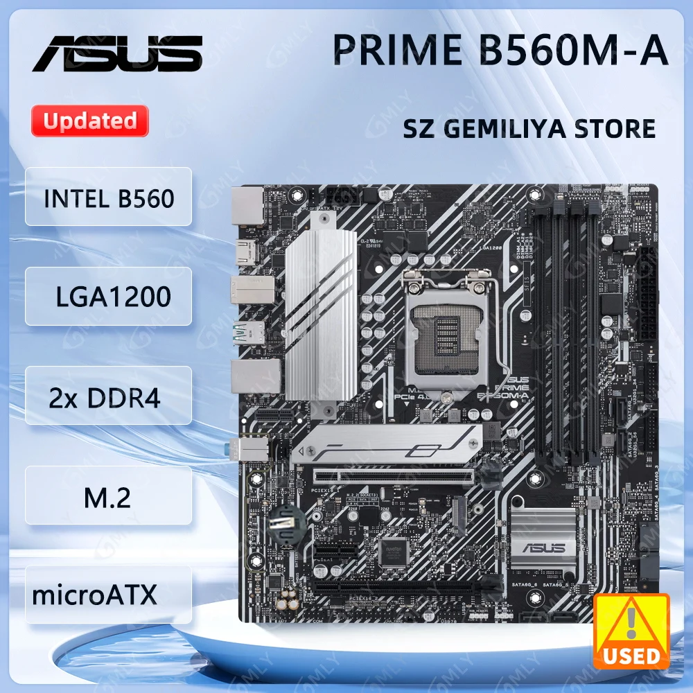 

Материнская плата ASUS PRIME B560M-A LGA1200 Intel B560 DDR4 128 ГБ M.2 microATX с поддержкой процессора Core i3-10100 i5-10500 i5-11600 i9-10900