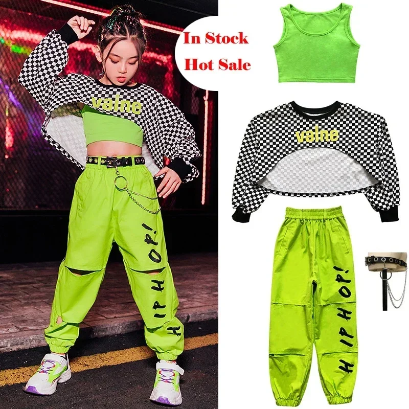 

Korea Jazzs Tops Pants Girls Jazz Dance Costumes Children Hip-Hop Street Dance Clothes Ballroom Hip Hop Dancing Clothes Stage