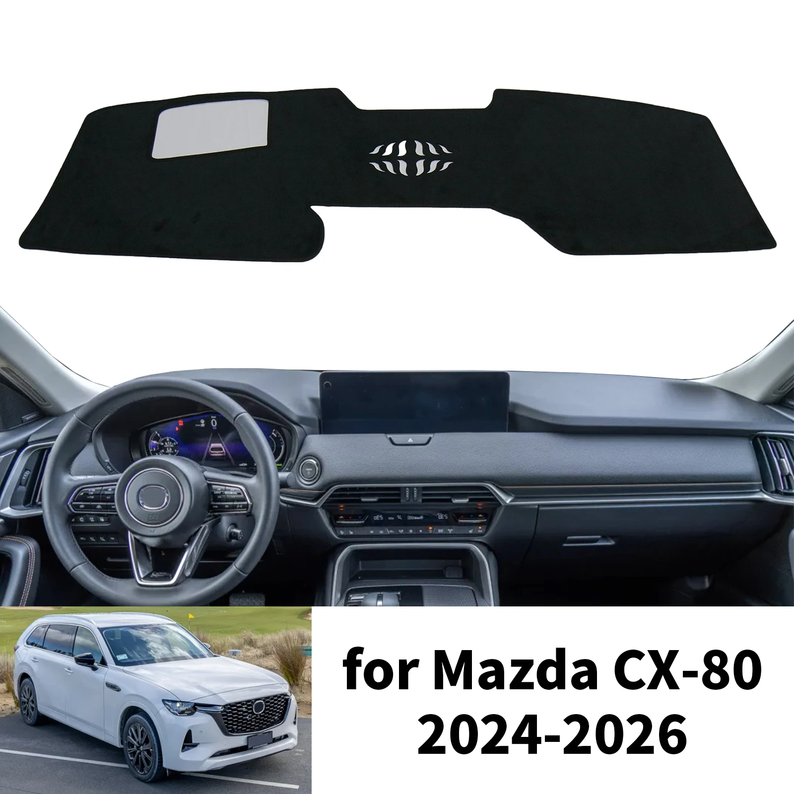 

Dashboard Cover Pad for Mazda CX-80 CX80 2024 2025 2026 Dashmat Dash Mat Car Anti-Slip Sunshade Protective Carpet