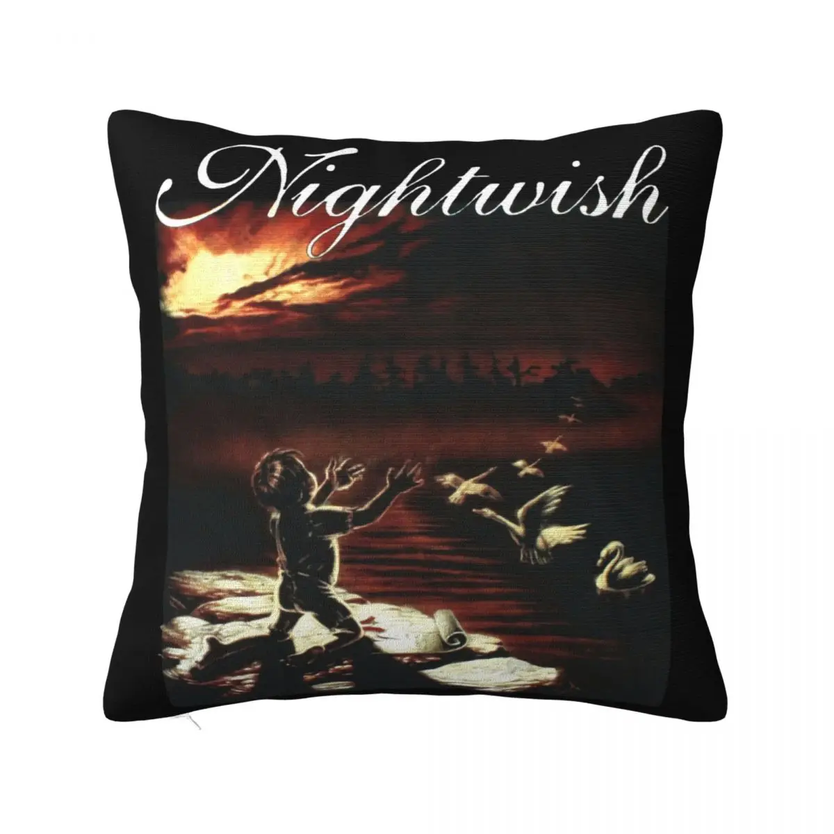 Nightwish Wishmaster Black Symphonic Metal Tarja Turunen Evanescence Hip-Hop Adult Any Logo Harajuku Pillow Case