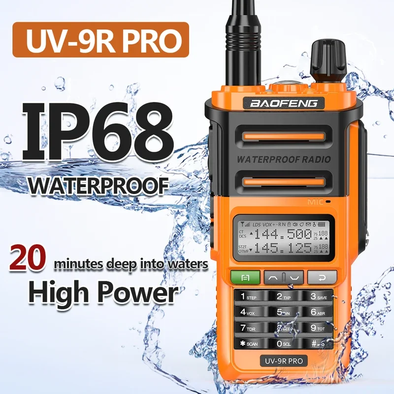 Baofeng UV-9R PRO IP68 Waterproof Long Range Dual Band 136-174/400-520MHz Ham Radio Upgraded Of BF-UV9R Walkie Talkie