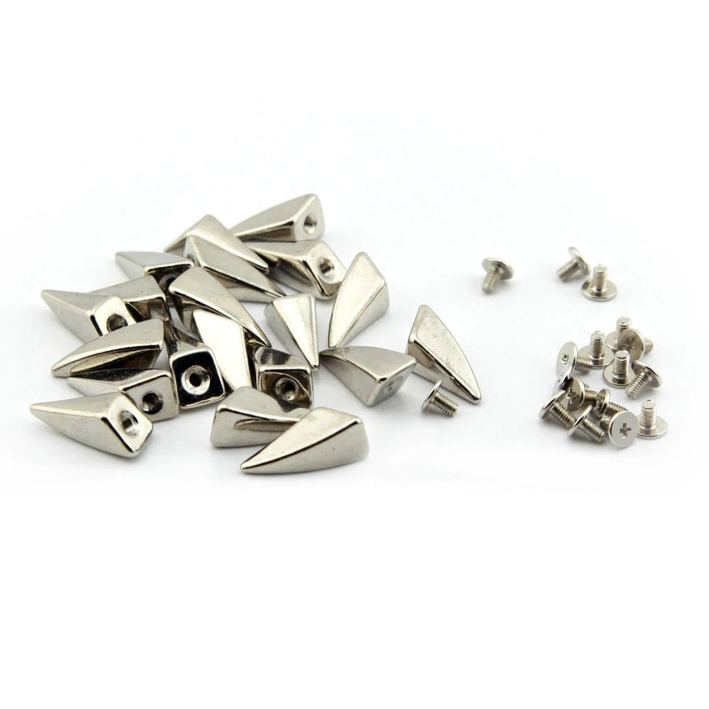 100sets Silver Dragon Claw Punk Spike Studs Metal ScrewBack Leathercraft Shark Findings For Leather Bracelets Pet Collars Bags