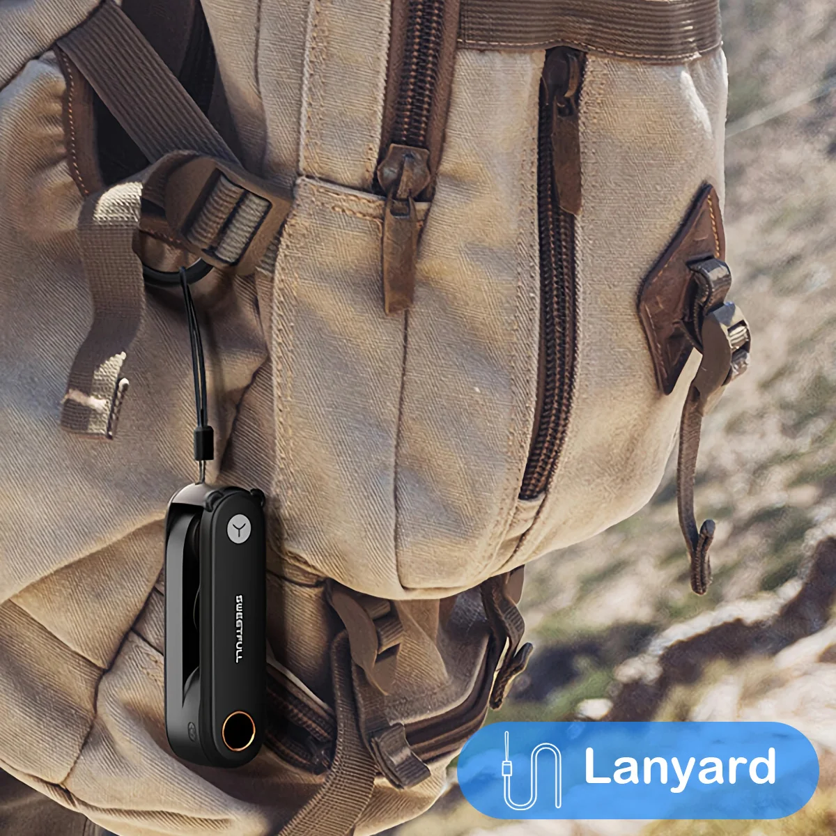 Mini USB Rechargeable Foldable Handheld Fan LED Display 1500mAh 2-Speed Adjustable Portable Fan For  Outdoor Household Carrying - Image 6