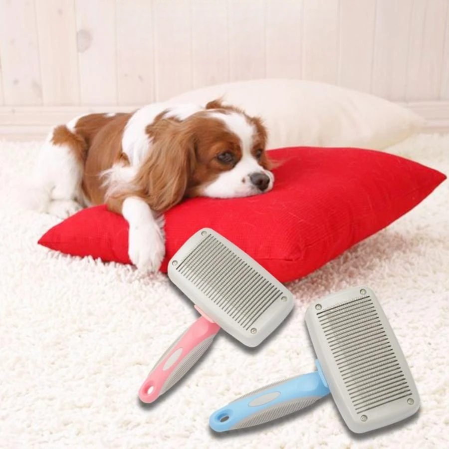 Self-Cleaning Slicker Brush for Dogs, Cats Gently Removes Loose Undercoat & Tangled Hair Pet Cleaning Brush