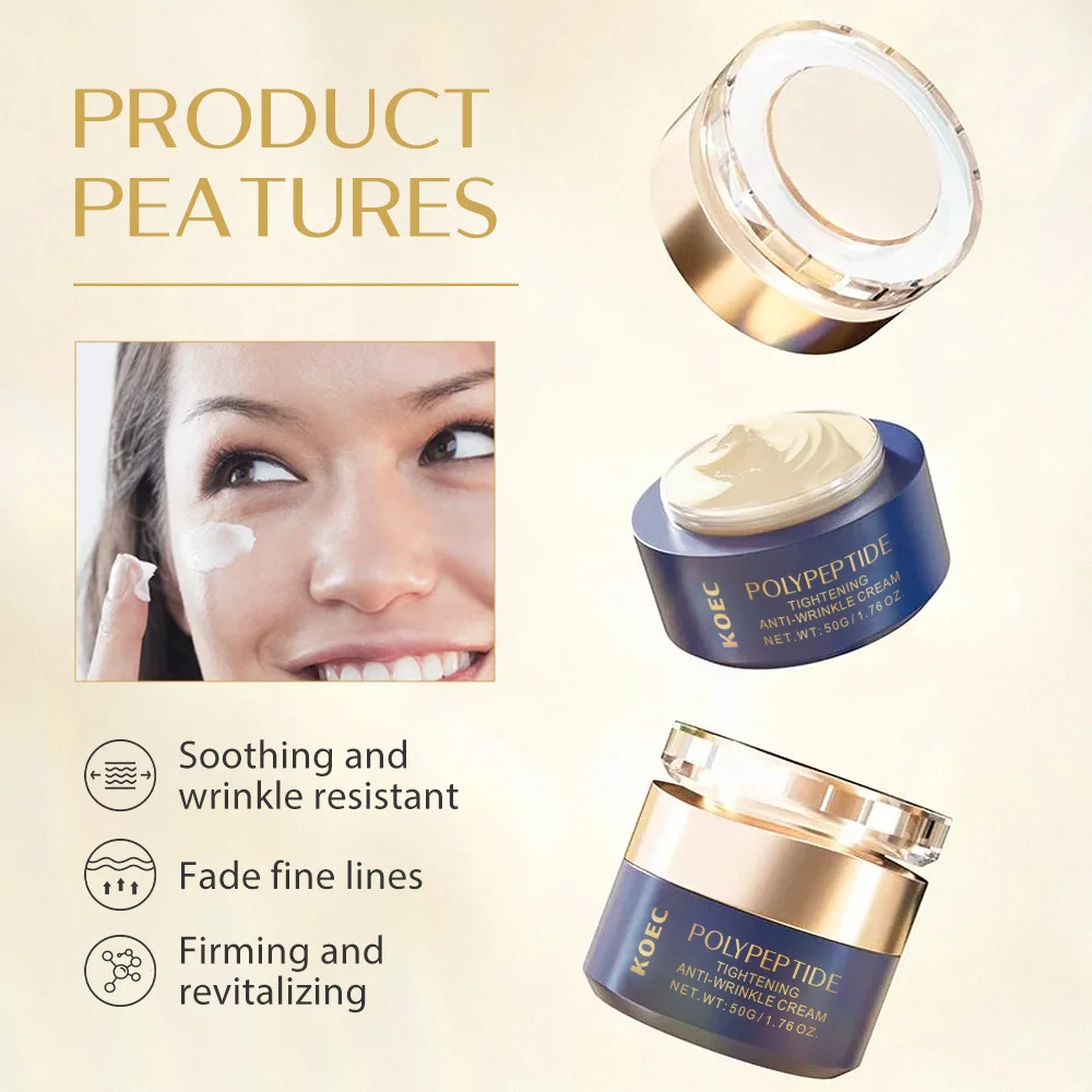 Polypeptide Tightening Anti-Wrinkle Cream Smoother Looking Skin Ageless Firm and Smooth Cream Deep Wrinkle Repair Night Cream